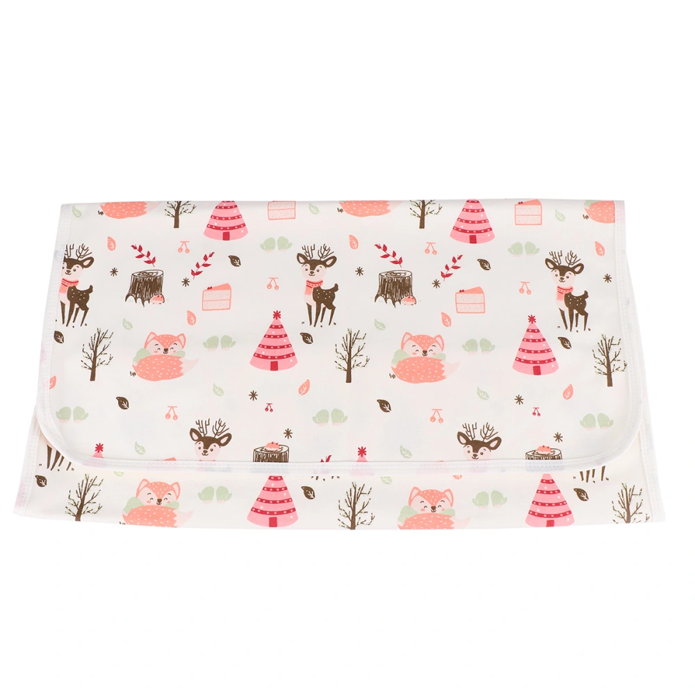 Baby Waterproof Diaper Pad Breathable Cotton Changing Mat Cushion Resuable Liners (Fox and Deer)