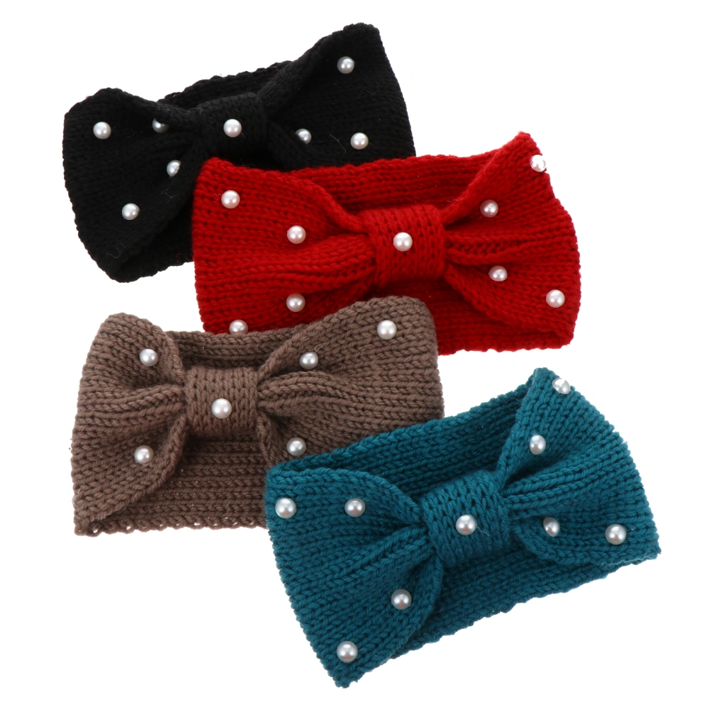 4pcs Bow-knot Hair Band Chic Knitting Headband Knitted Hairband for Women