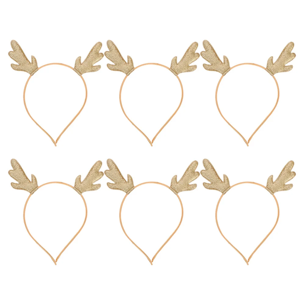 6pcs Christmas Deer Antlers Headbands Kids Adorable Headdress Hair Accessories