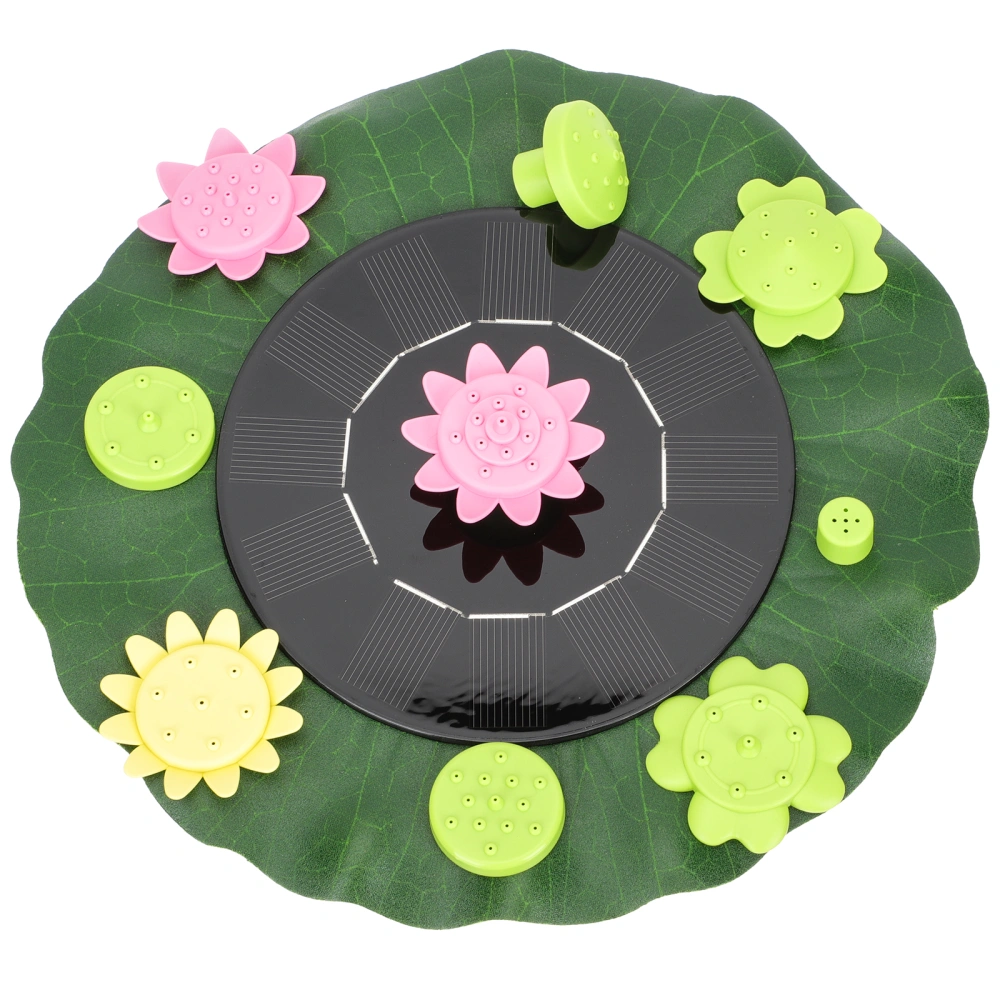 1 Set of Lotus-leaf Petal Solar Fountain Garden Bird Bath Fountain Summer Pond Decor