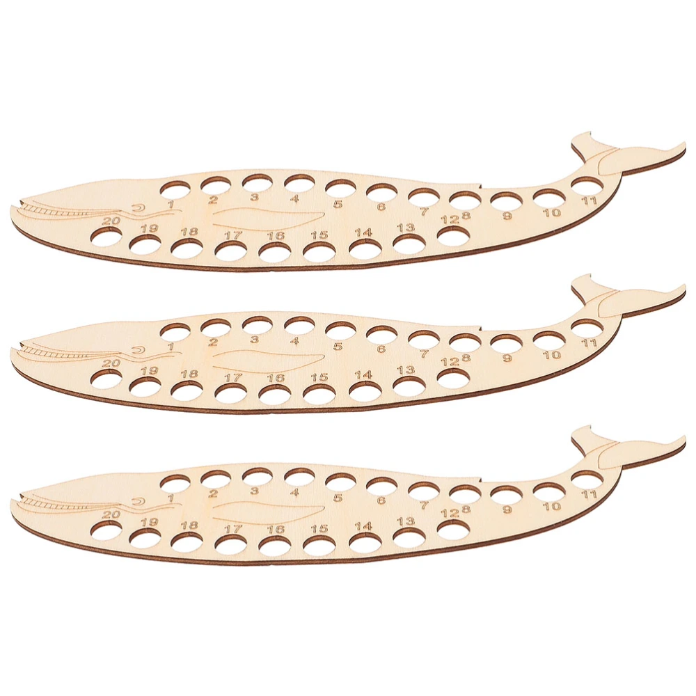 3 Pcs Whale Shape Sewing Thread Winding Plate Wooden Sewing Thread Board Sewing Tool