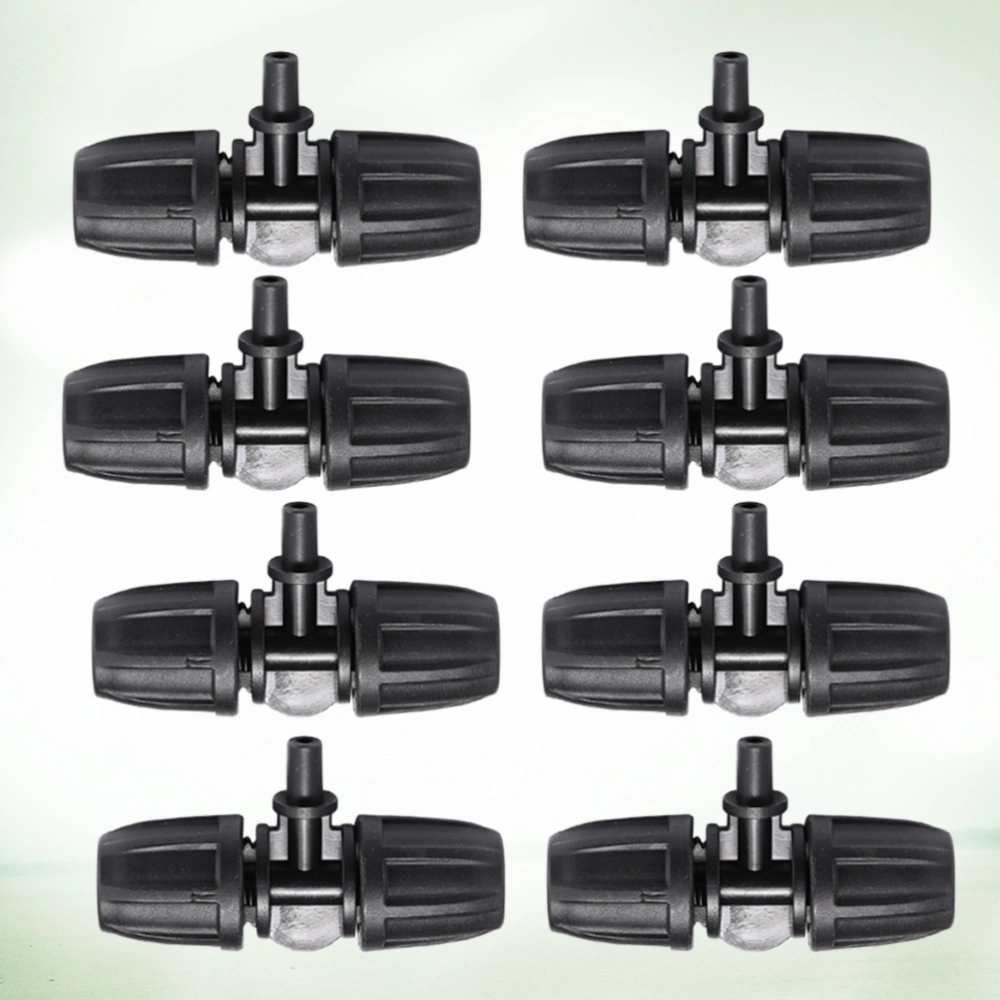 25PCS 8/11 Size Lock Designed Flat Shape Three-way Capillary Joint Water Tube Connect Joint Black