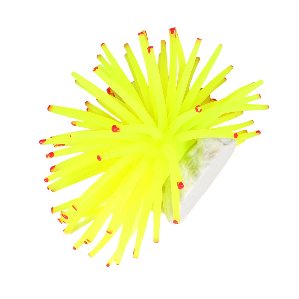 Simulation Sea Urchins Coral Fish Tank Landscaping Ornaments Elastic Coral Crafts Aquarium Ornament (Yellow)