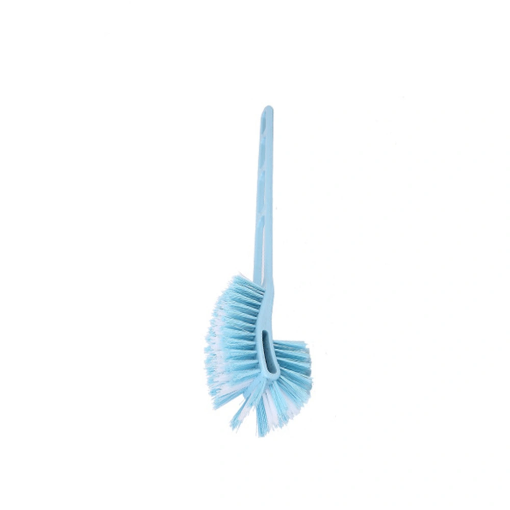 Portable Toilet Brush Plastic Long Handle Bathroom Toilet Scrub Double Sided Cleaning Brush for Bathroom (Sky-blue)