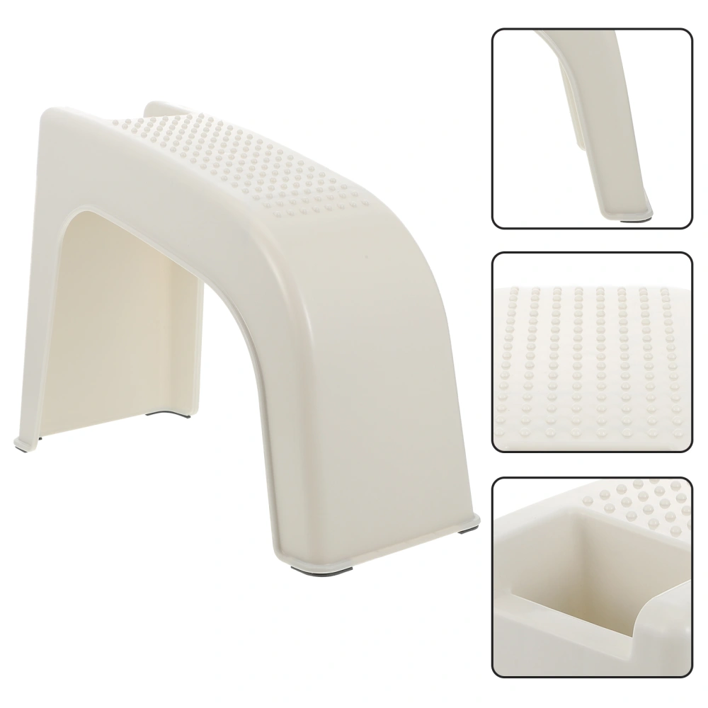 1Pc Plastic Foot Support Useful Pedicure Tool Bathroom Small Footstool (White)