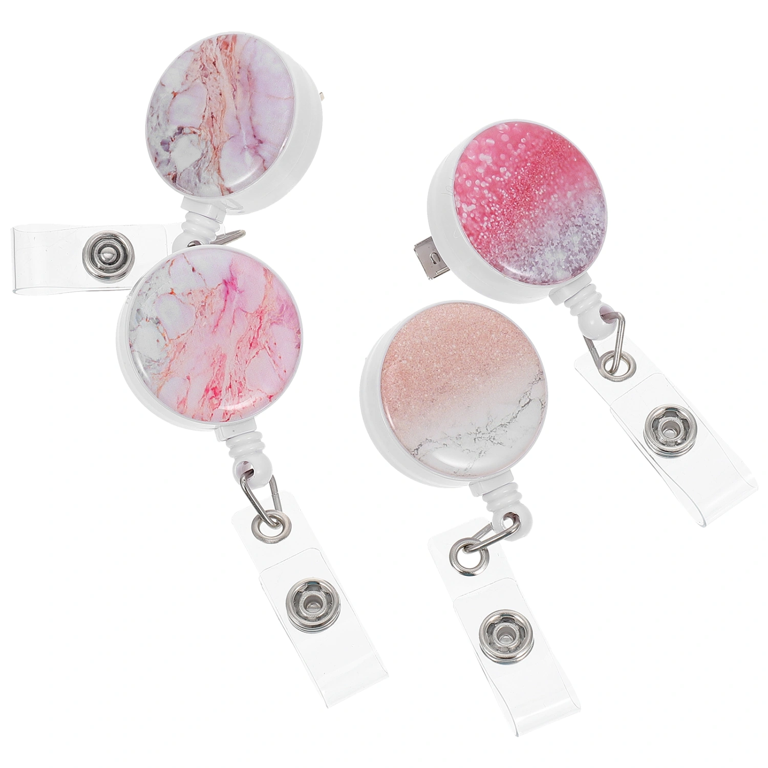 4Pcs Retractable Badge Holders Nursing Badge Buckles Pocket Chest Card Clips