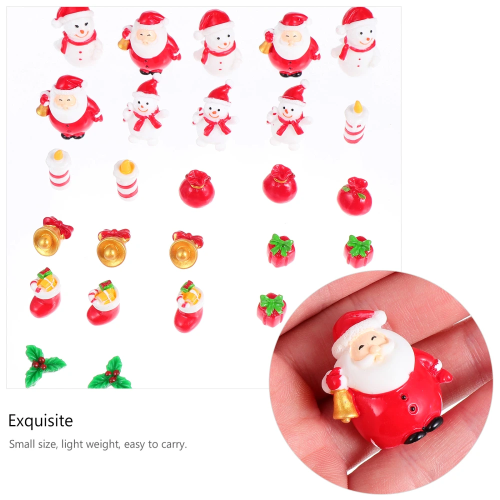 27pcs Lovely Santa Claus Statue Ornament Christmas Decorative Micro Landscape