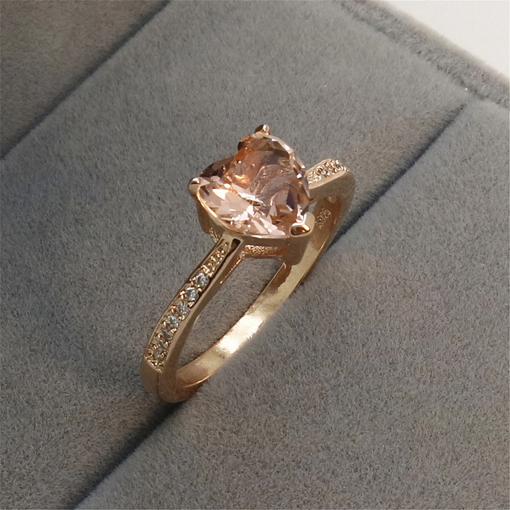 Heart Jewelry Rings Fashion Crystal Engagement Ring Wedding Ring for Women - Size 10 (Rose Gold)