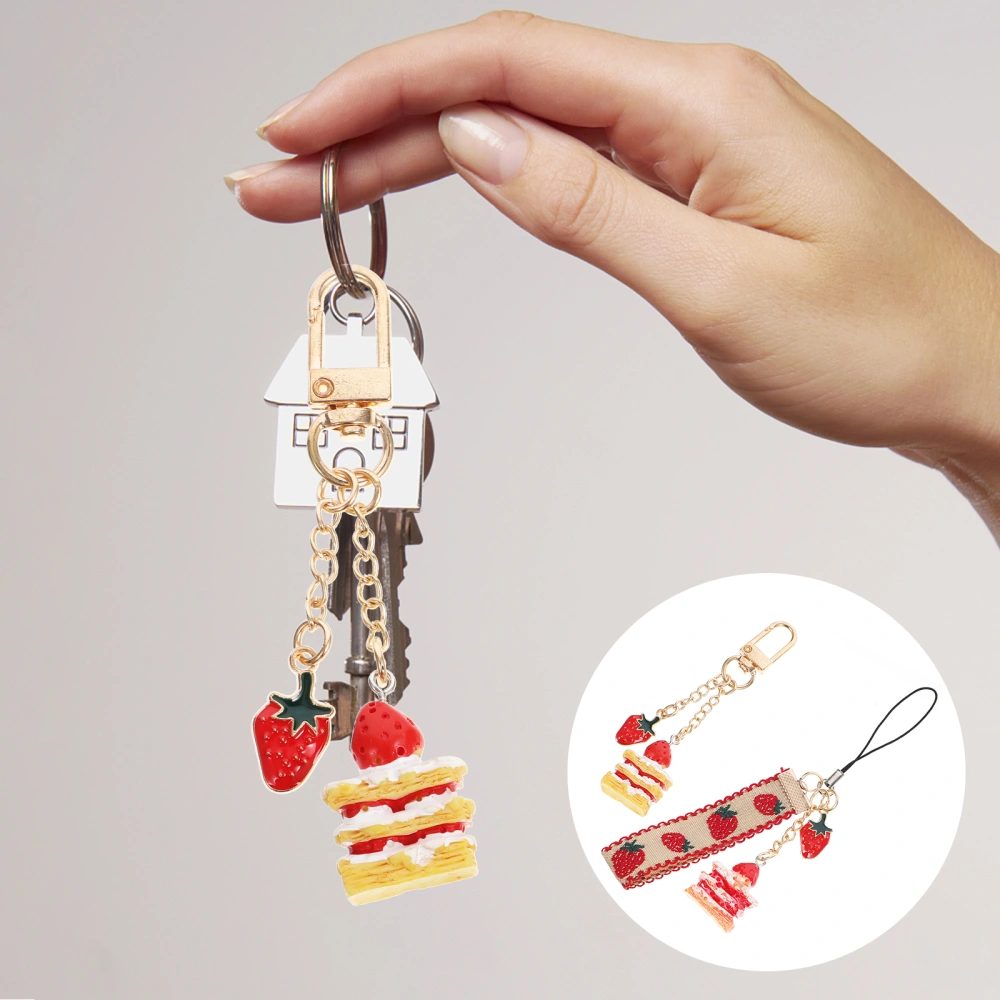 2Pcs Mobile Phone Anti-lost Resin Chain Mobile Phone Hanging Key Chain Decor