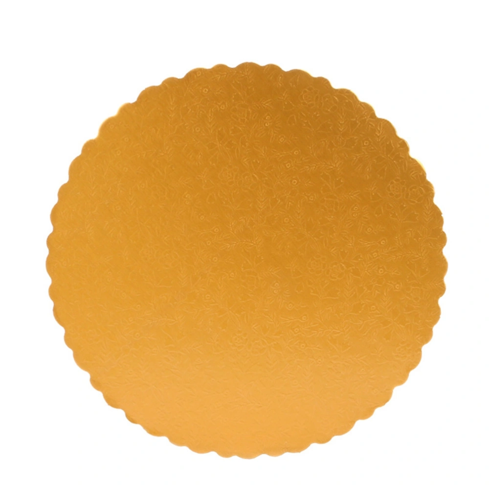 3PCS 12 inches Corrugated Golden Paper Cake Boards Disposable Embossed Cake Circles Greaseproof Cake Liners Stand