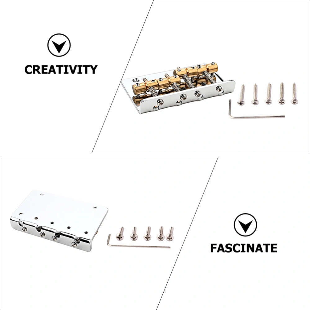 1 set of Metal 4 String Electric Bass Guitar Bridge Guitar Bass Replacement Accessory