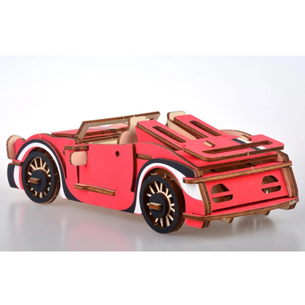 1pc 3D Wooden Three-dimensional Puzzle Board DIY Simulation Model "Chariots of Fire" Car Shape DIY Puzzles for Kids Children