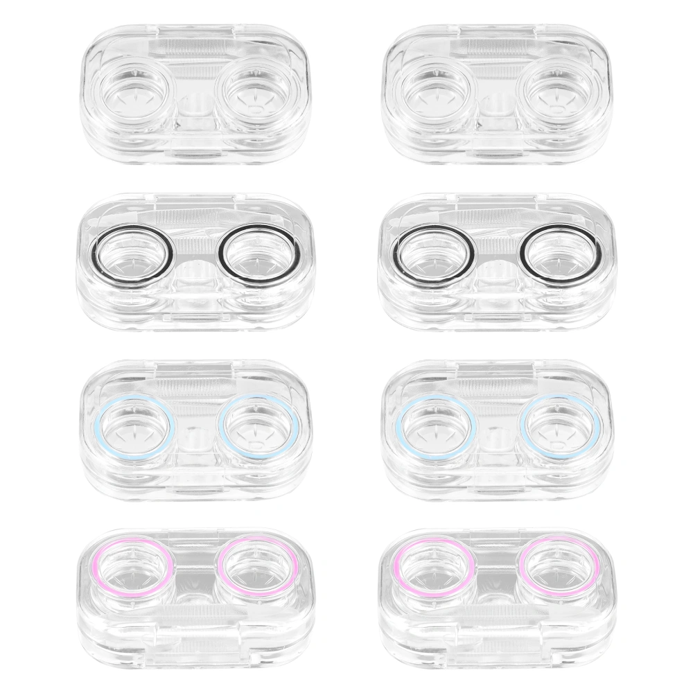 1 Set 8Pcs Transparent Lens Cases Portable Sealing Lens Holders