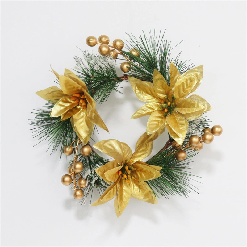 Christmas Candle Ring Xmas Candle Ring Wreath Mini Christmas Wreath for Pillar Candle