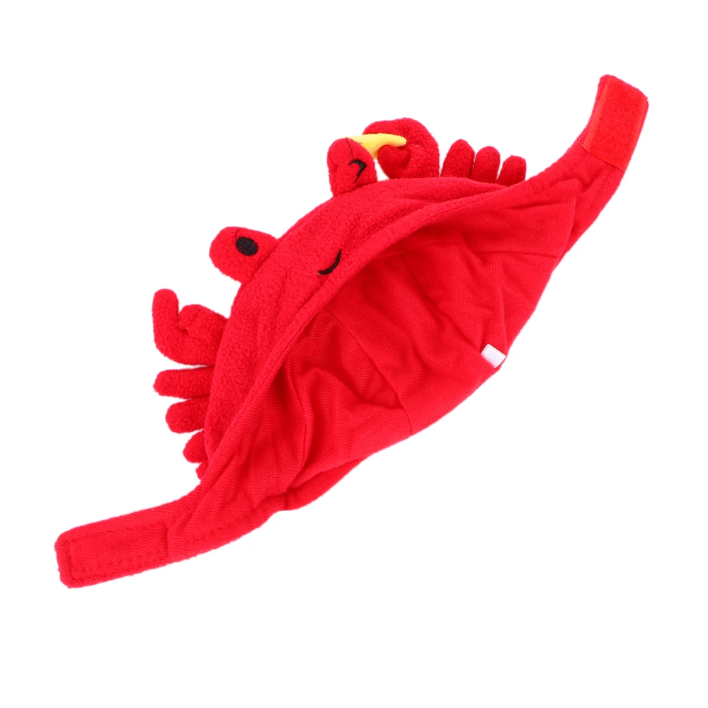 Pet Hat Cat Headdress Warm Crab Shape Outfit Dog Headpiece Party Puppy Wraping Hook and Loop Pasted Hat Photo Props Costume Accessories (Red)