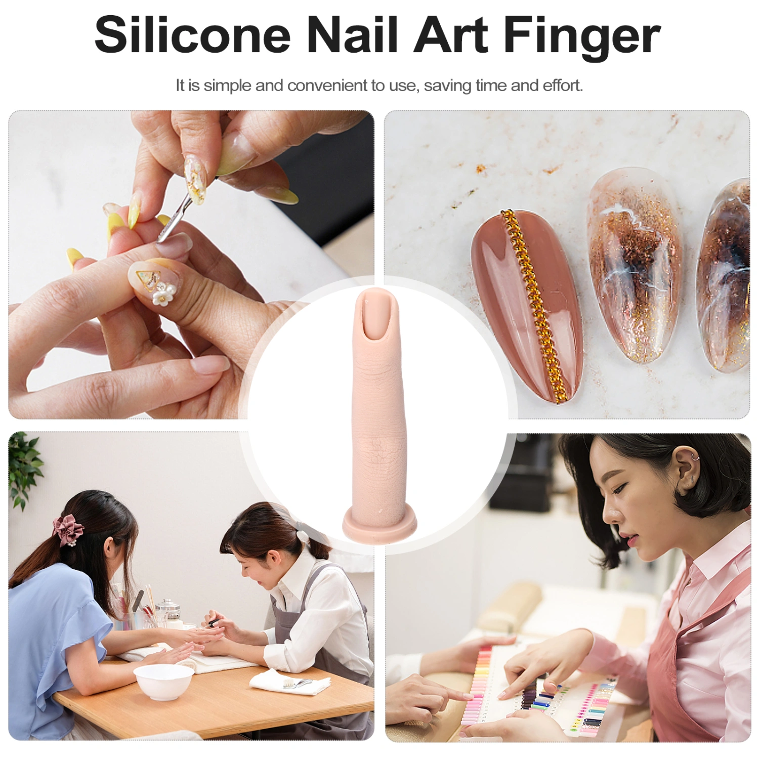 1Pc Nail Shop Manicure Practice Finger Fake Nail Art Training Finger Model