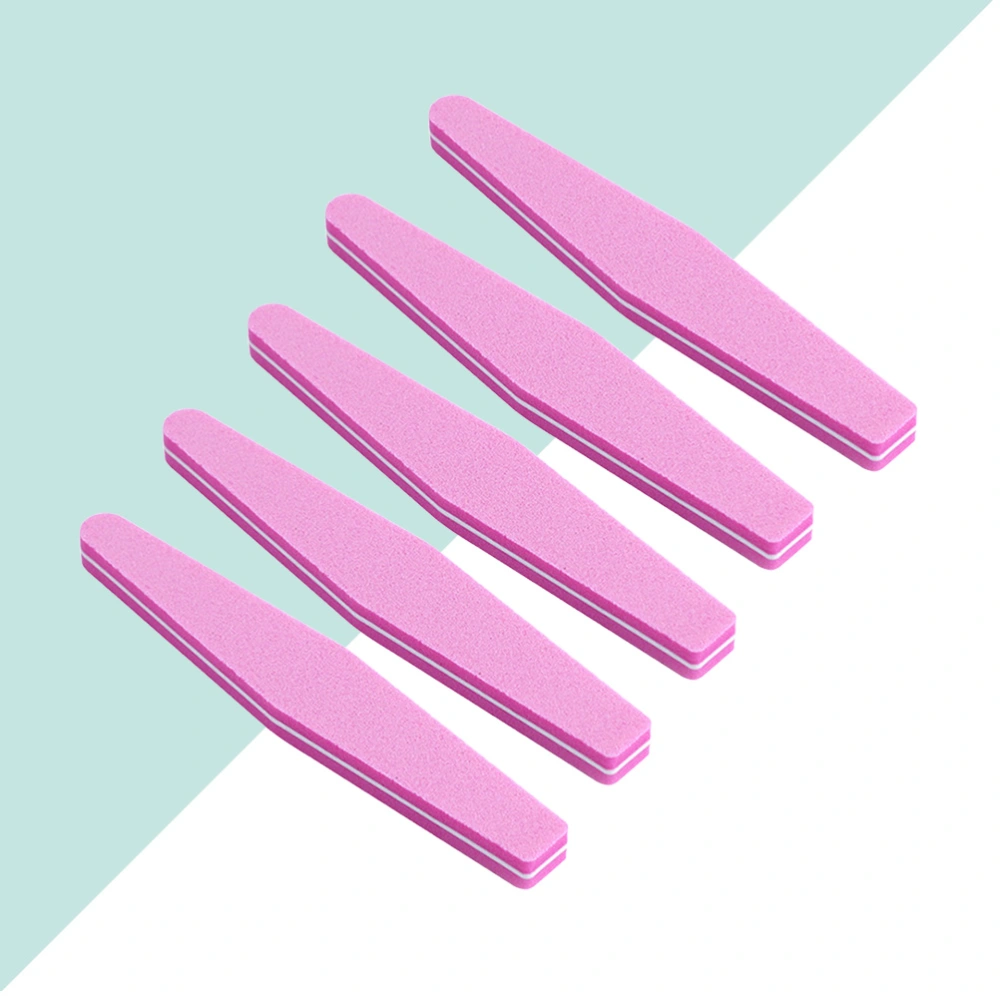 10pcs Nail Files Sponge Double Sided Polishing Board Diamond Waterproof Nail Buffers Manicure Tools (Pink)