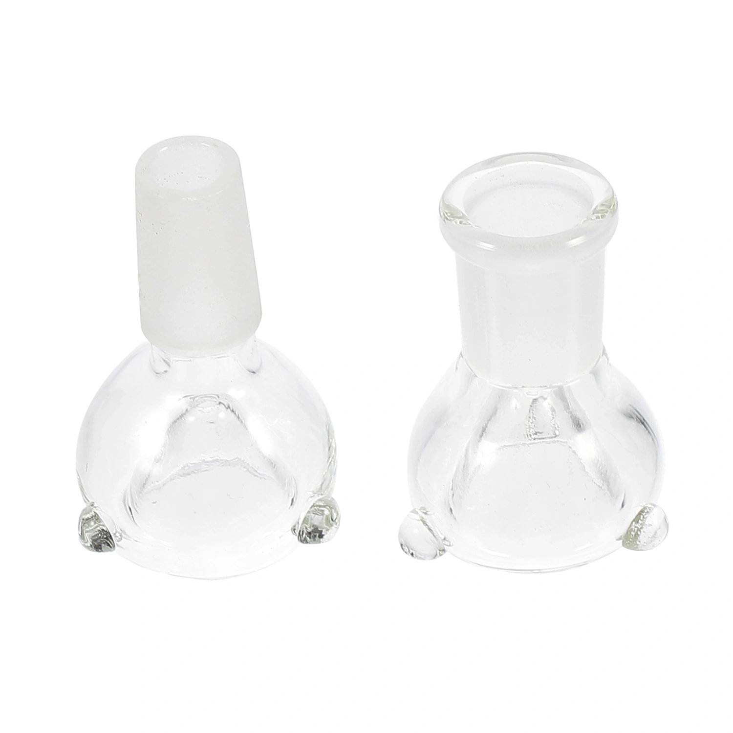 2pcs Transparent Glass Funnel Bowl Handmade Holder Tobacco Pipe Smoking Heads