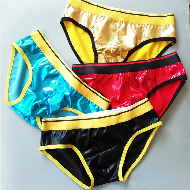 Men's Stretch Tight Patent Leather Briefs