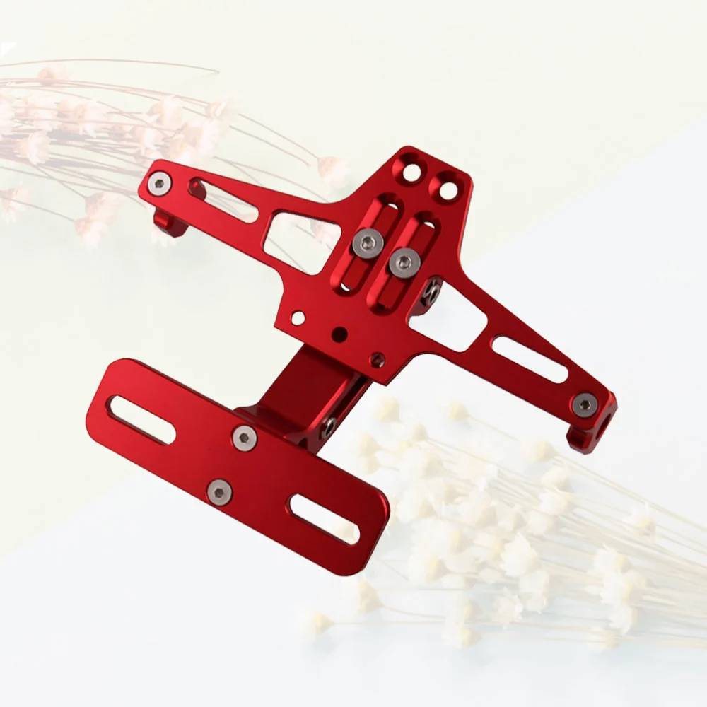 1Pc Universal Aluminium Alloy Motorcycle Rear License Plate Mount Holder (Red)