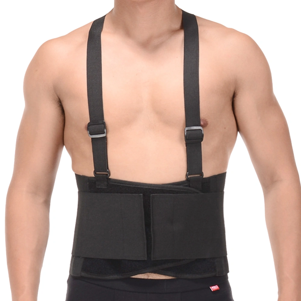 Breathable Compression Elastic Back Waist Support Protective Lumbar Brace Adjustable Belt Strap for Fitness Lightweighting Mountaineering (Black, Size XL)