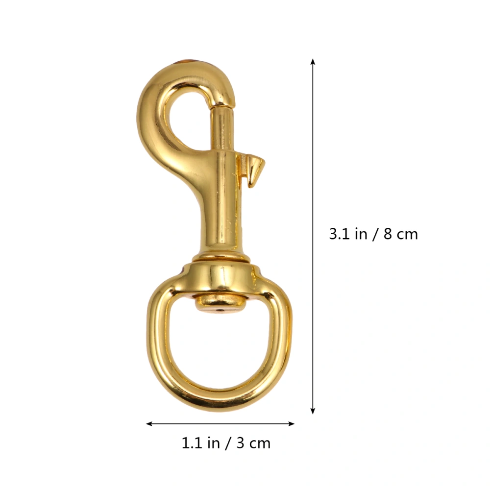 2pcs Pet Collar Spring Hooks with Swivel Joints Traction Rope Alloy Buckle Harness Accessories for Dogs Cats (Golden)