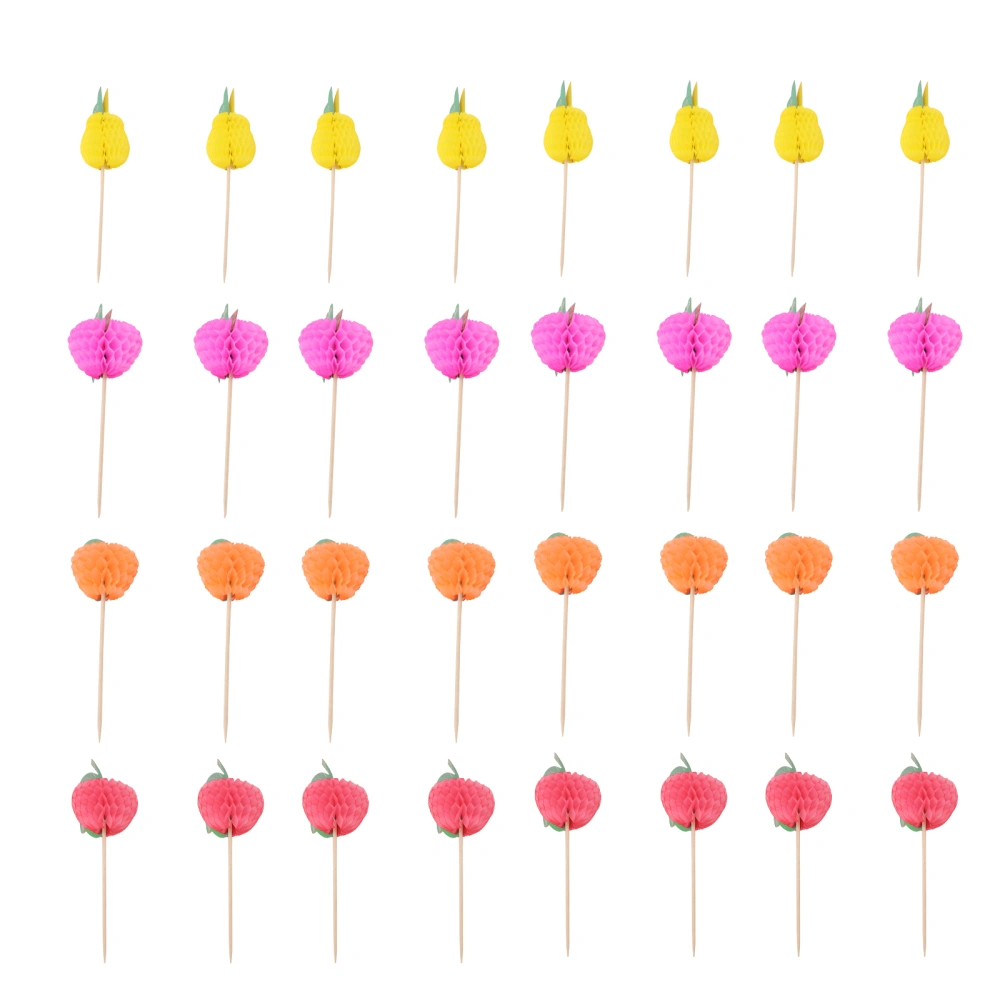 100Pcs Colorful Cocktail Pick Drink Lantern Shape Pick Decorative Cake Pick