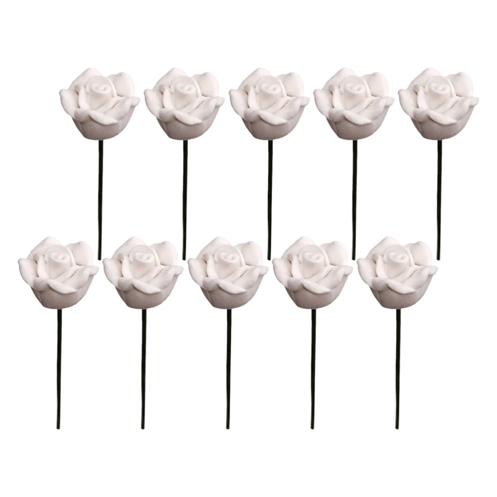 10pcs Mini House Rose Decor Mini Flower Ornament Miniature Scene Model