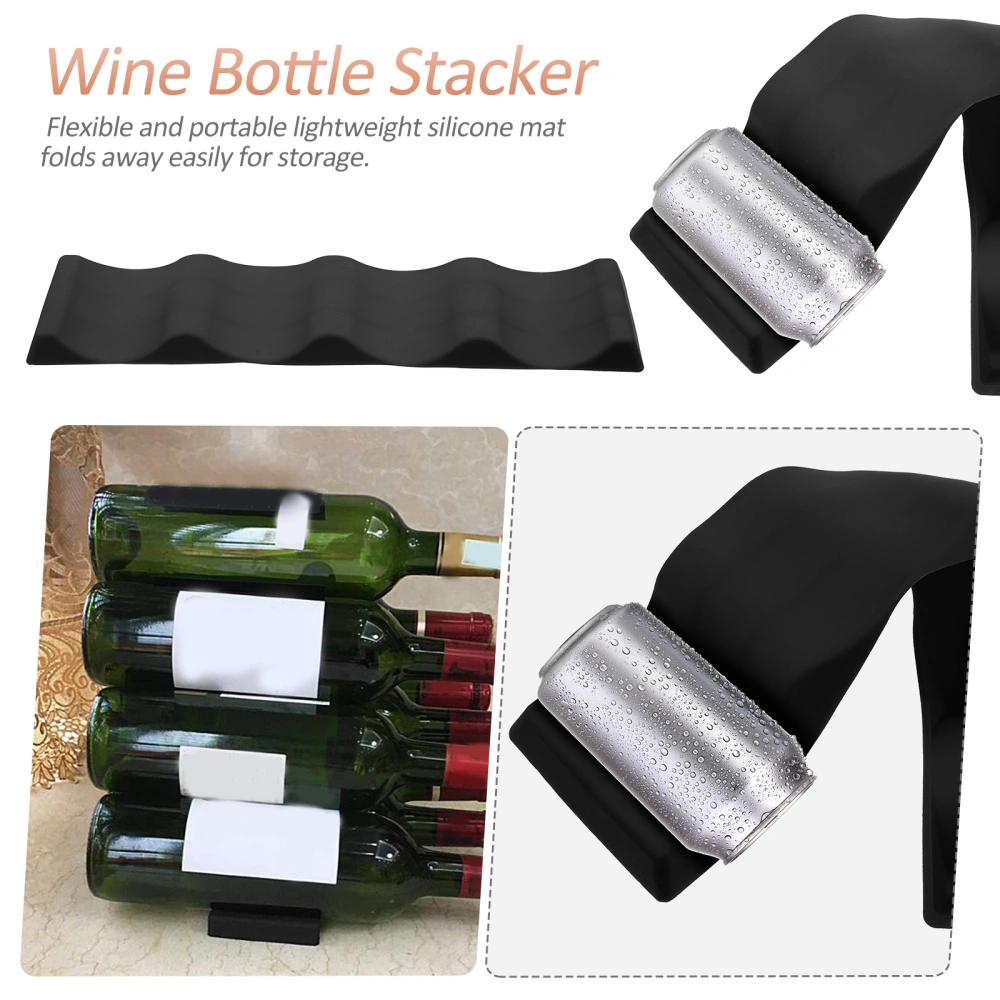 1Pc Silicone Wine Bottle Stacker Creative Cola Red Wine Holder Folding Rack