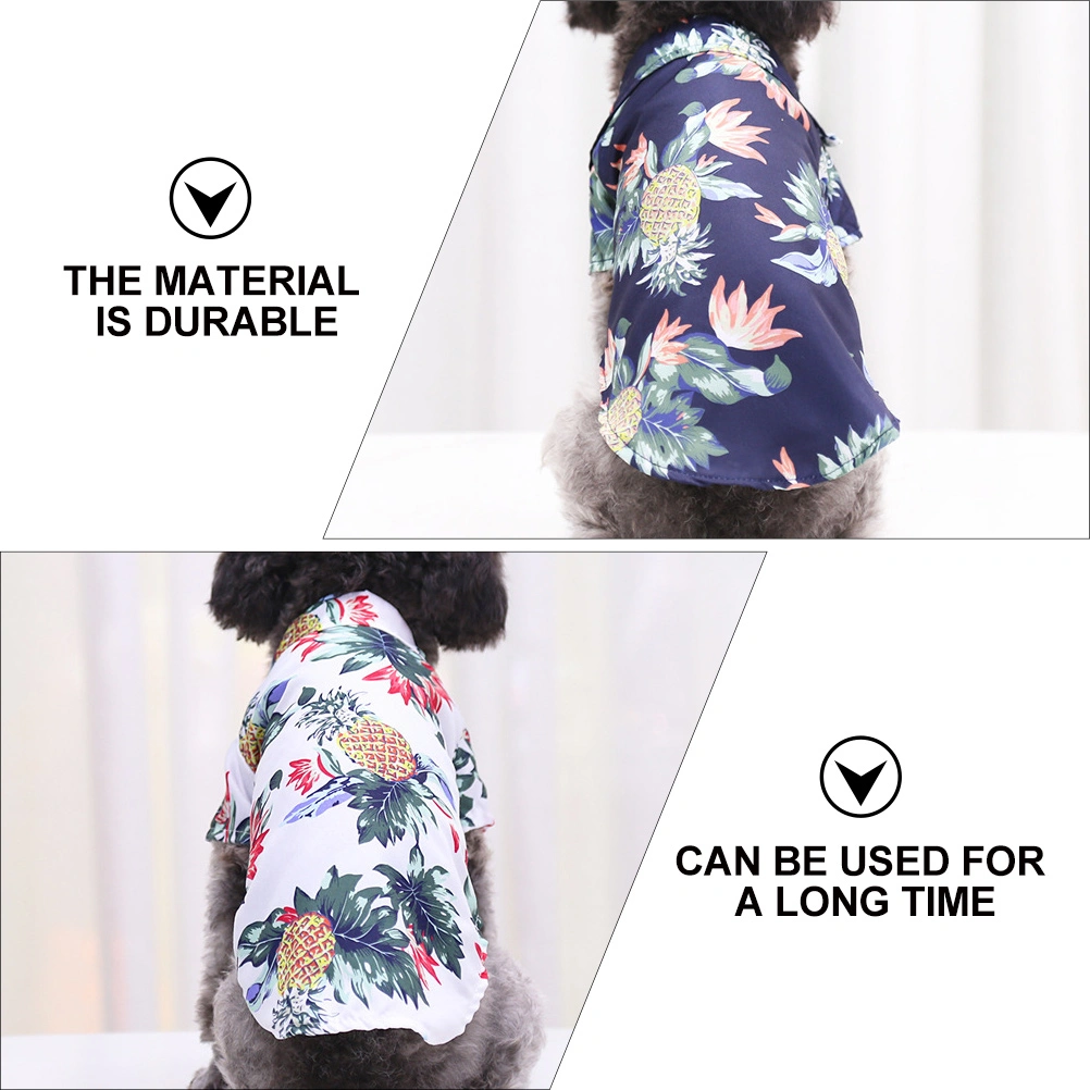 4pcs Hawaiian Dog Shirt Summer Sweatshirts Pet Shirt Cool Breathable Dog Clothes