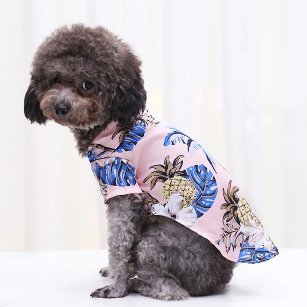 4pcs Hawaiian Dog Shirt Summer Sweatshirts Pet Shirt Cool Breathable Dog Clothes