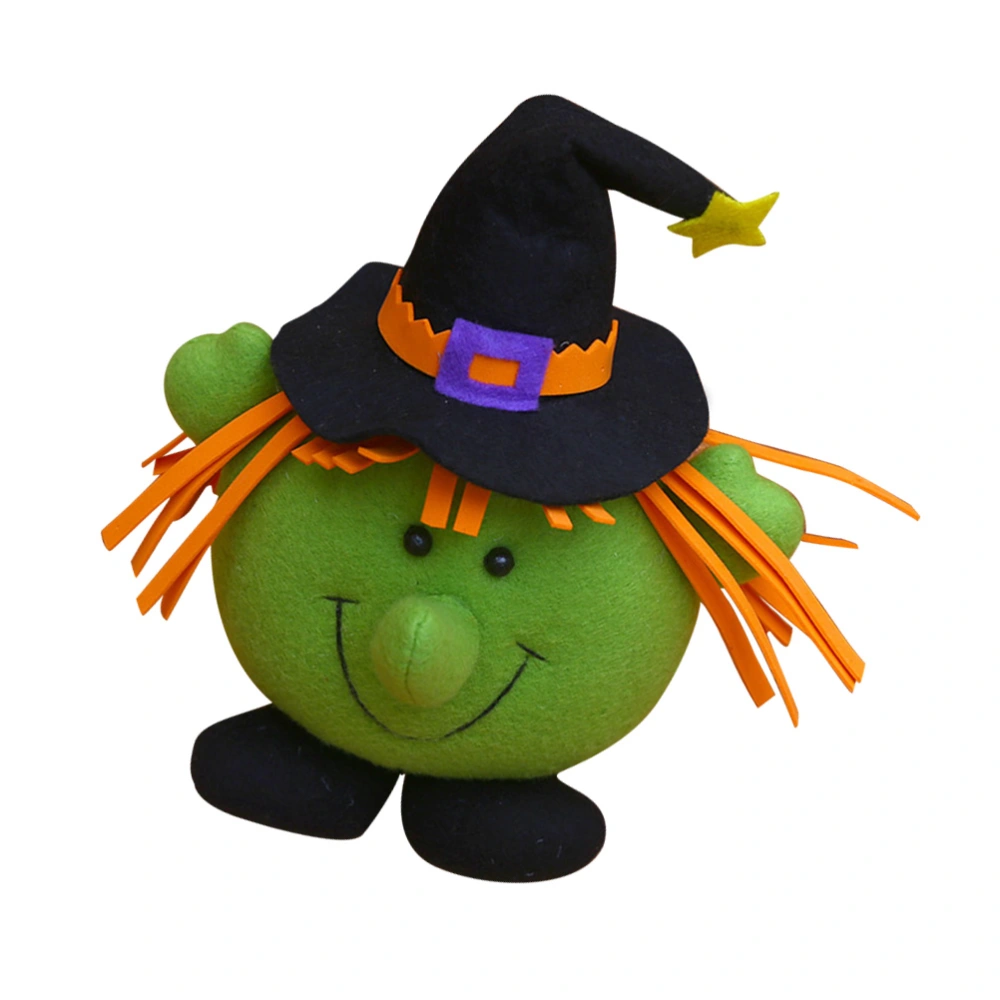 Halloween Stuffed Toy Funny Pumpkin Head Doll Cartoon Throw Pillow for Children Adults (Green)