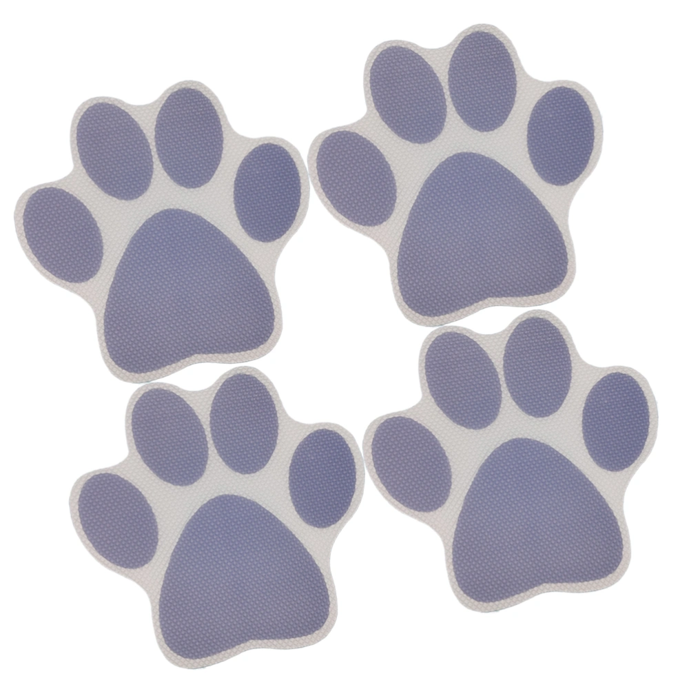 4PCS Dog Footprint Stickers Cartoon Bathtub Stickers Prevention Decals Self-adhesive Tub Pasters Grey