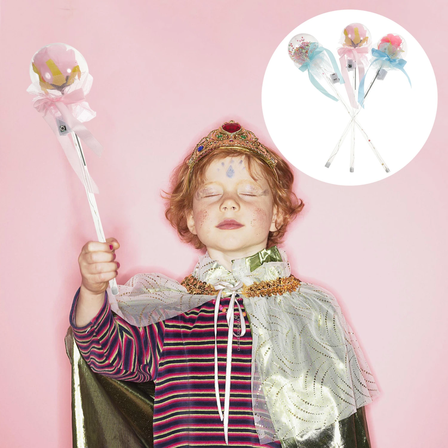 3pcs Luminous Toys Flashing Ball Sticks Fairy Wand For Party Concert Festival Random Style