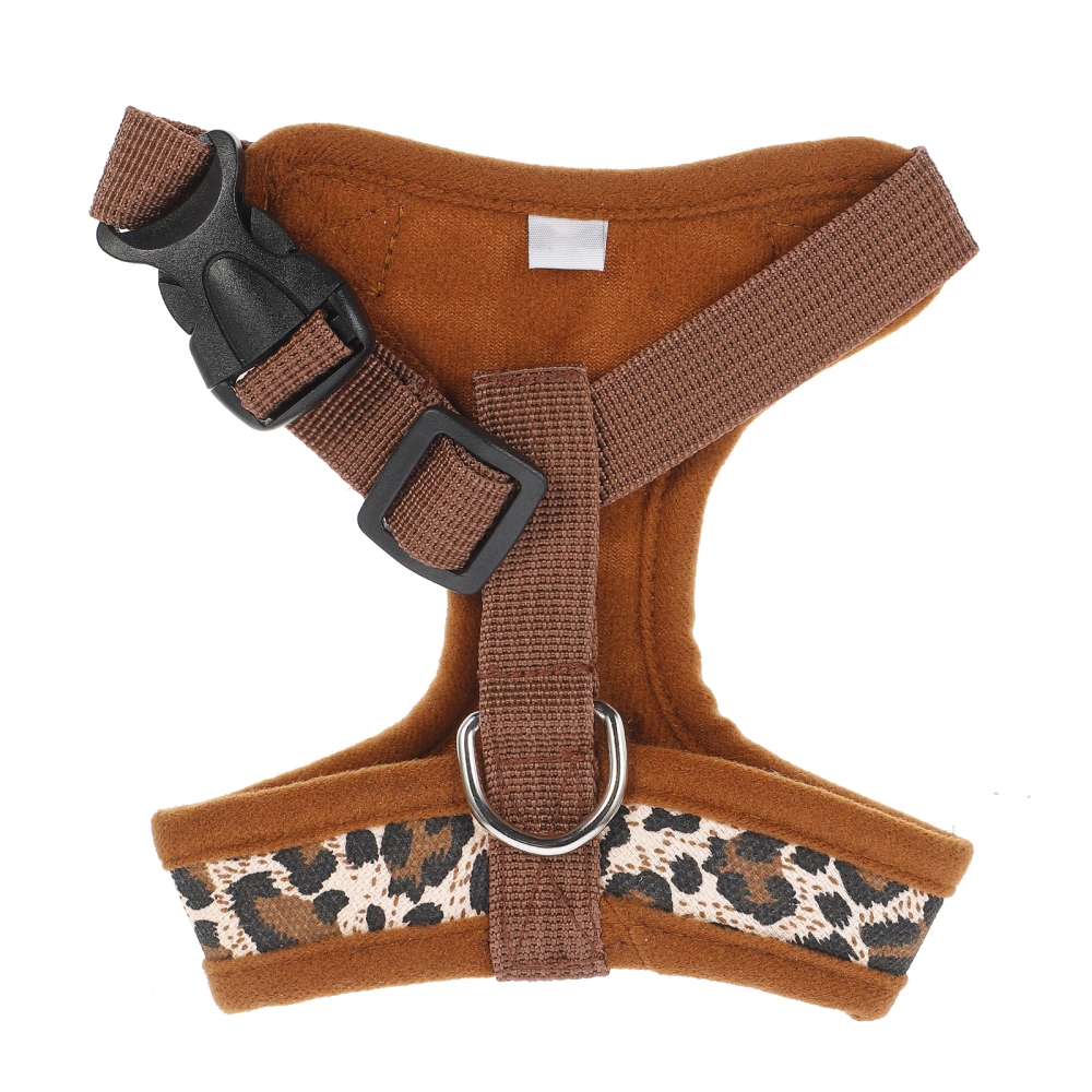 Pet Dog Adjustable Canvas Chest Harness - Size XS (Leopard Print)