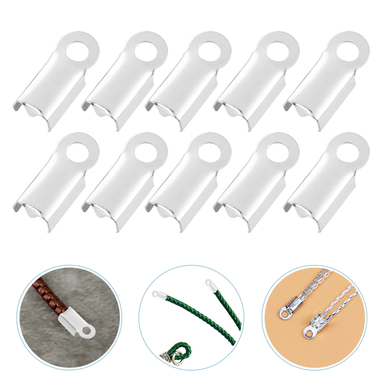 500pcs Ribbon Crimps Jewelry Making Ribbon Clamps Cord Ends Jewelry Kit