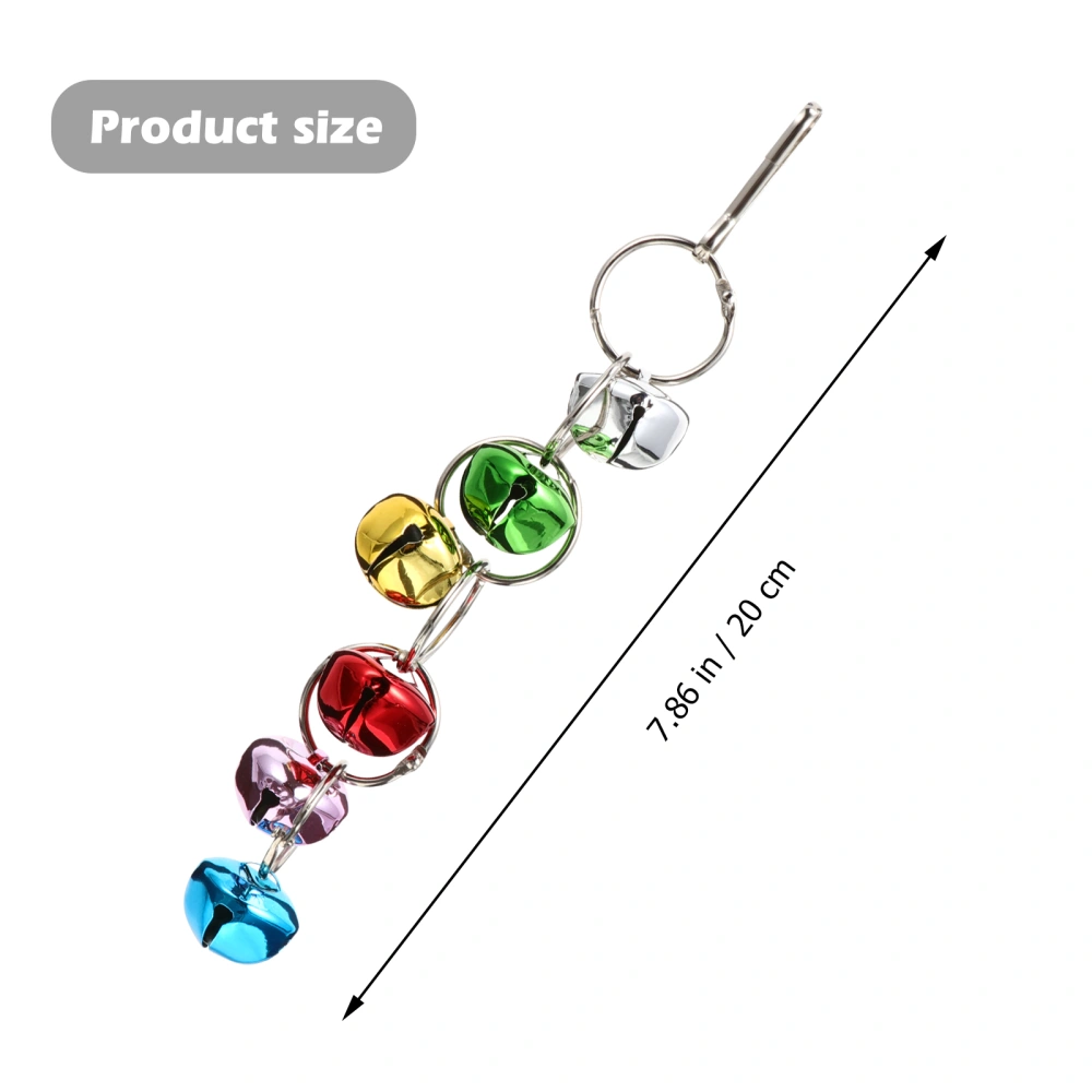 2pcs Colorful Climbing Bell Toy Parrot Biting Toy Metal Bell Chain for Cage