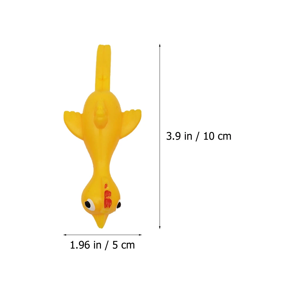 12pcs Turkey Slingshot Toy TPR Funny Flying Chicken Prank Prop (Random Style)
