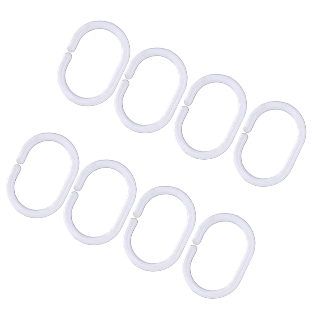 72 Pcs C-shaped Shower Curtain Hooks Transparent Bath Drape Loop Plastic Rings Glide Rings Hanger Supplies