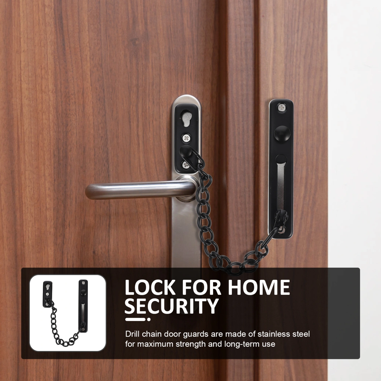 Childproof Door Chain Latch Lock Punch Free Anti-theft Lock Chain Lock for Inside Door