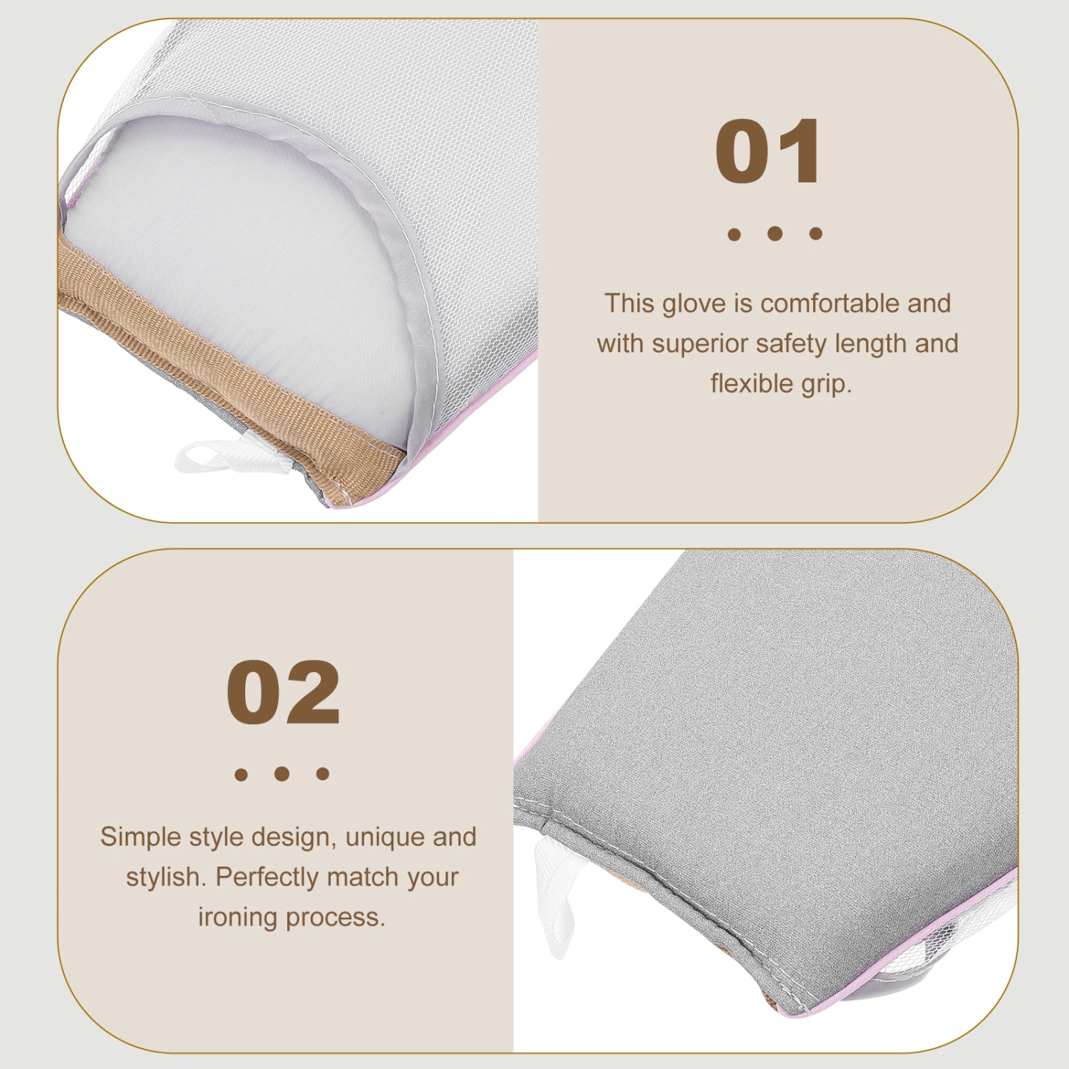 Portable Ironing Board Household Ironing Glove Garment Steamer Mitt (Grey)