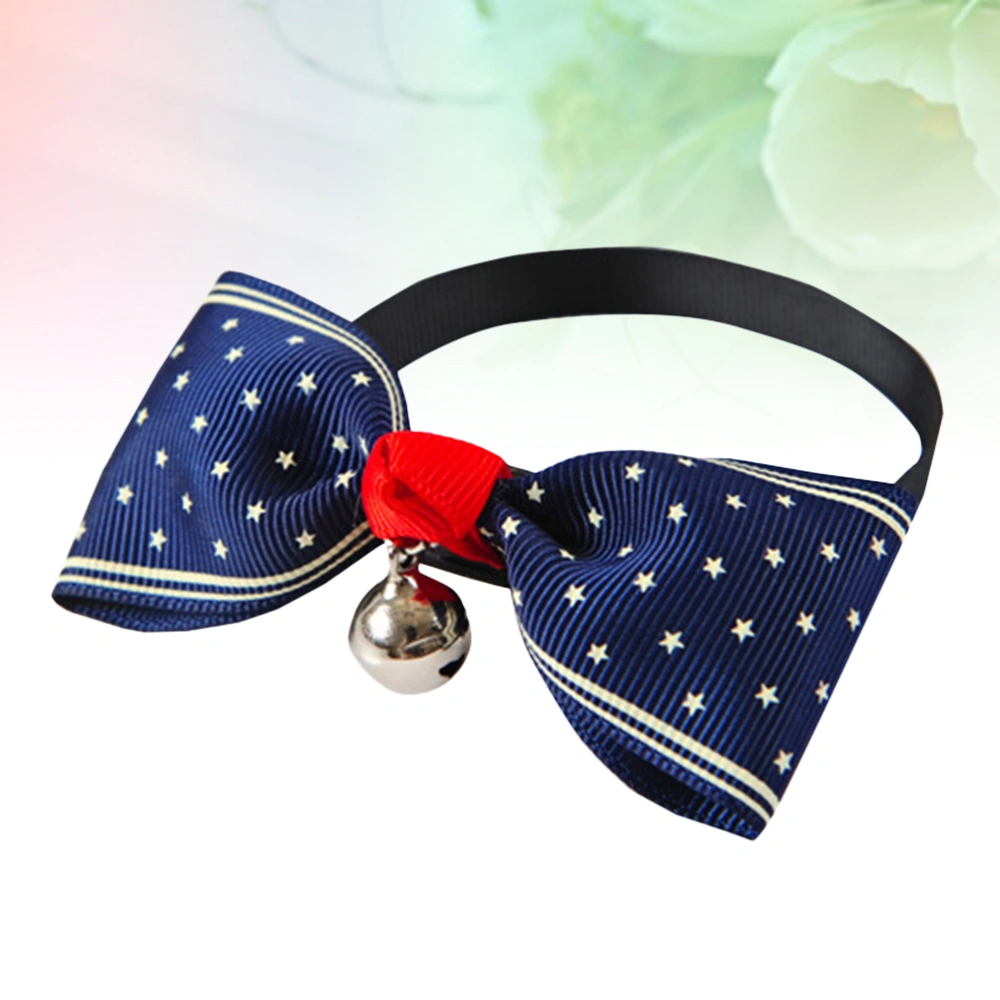 Pet Dot Collar Small Cat Kitten Bowknot Tie Pet Supplies for Party Photo Dark Blue