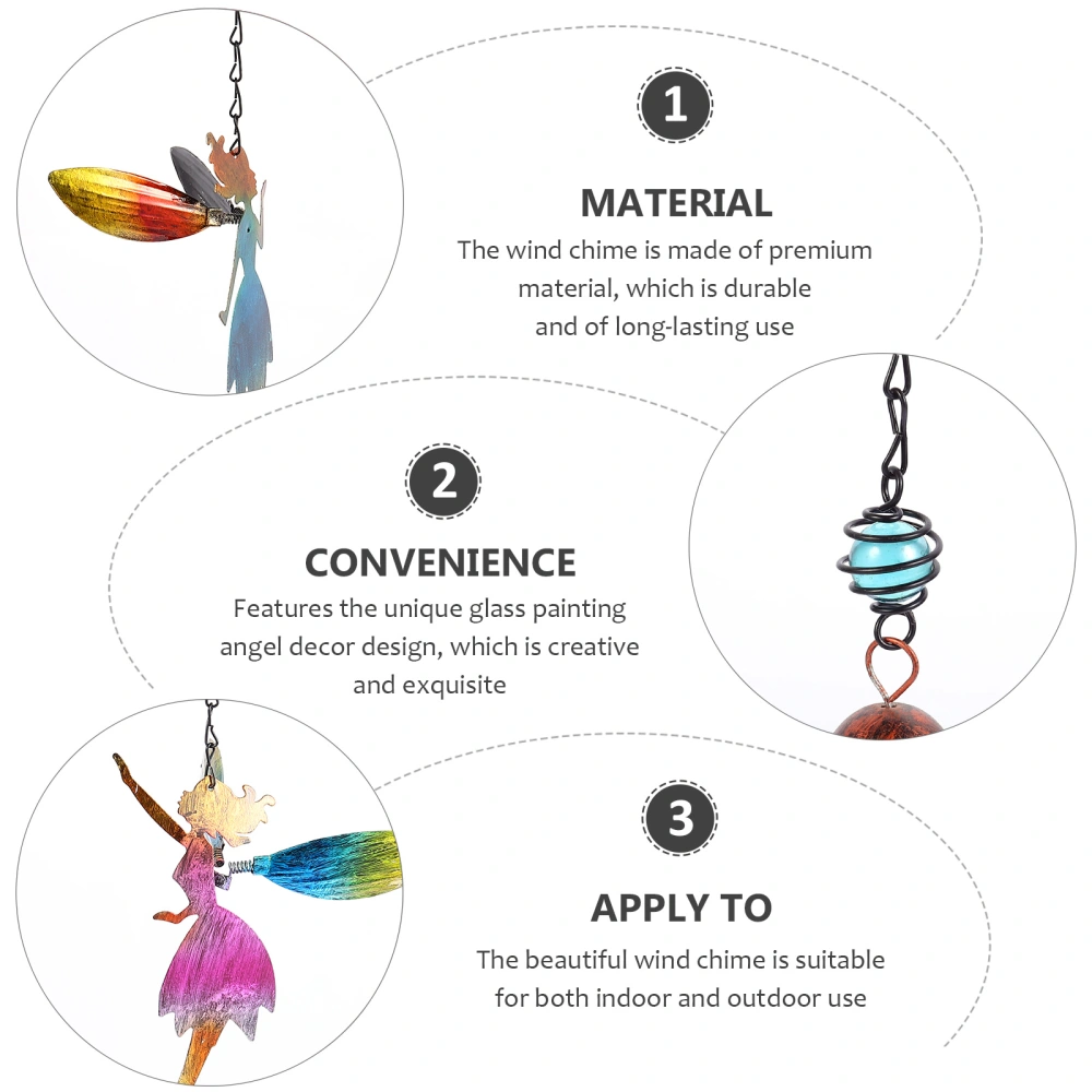 2pcs Colorful Angel Wind Chimes Elf Wind Bell Hanging Decors Wind Bell Pendants