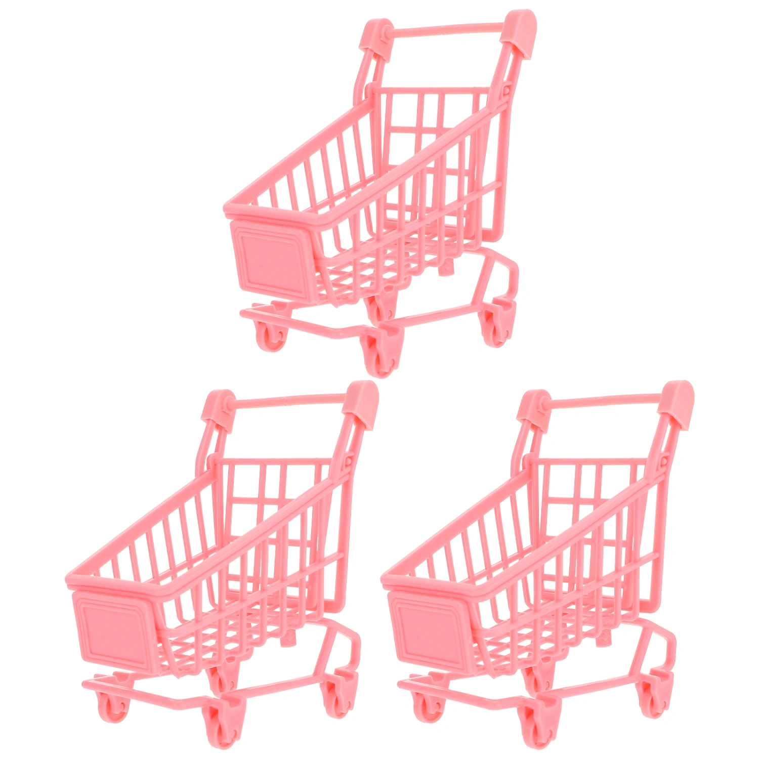 3pcs Mini Shopping Cart Decorative Shopping Cart Props Mini Trolley Carts