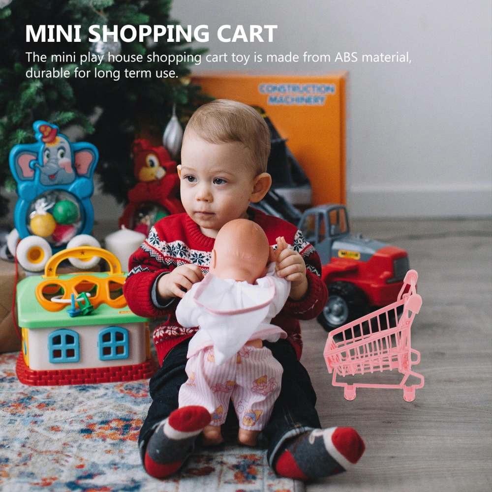 3pcs Mini Shopping Cart Decorative Shopping Cart Props Mini Trolley Carts