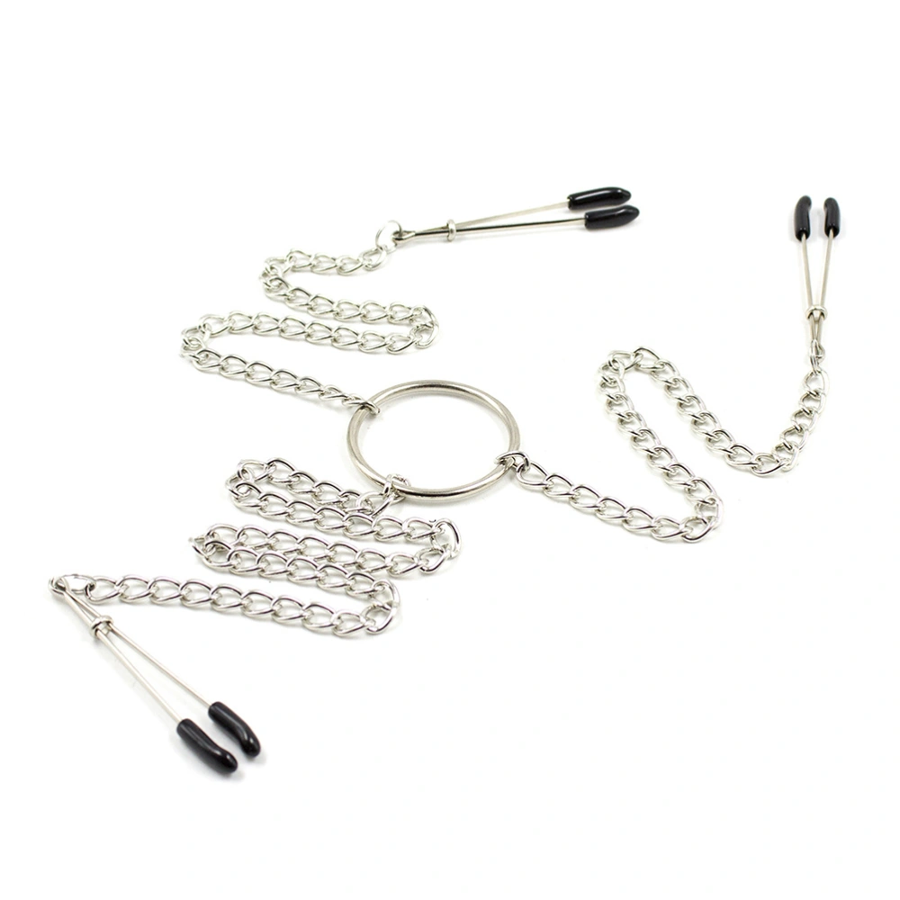 Adjustable Clamps Three Ends Clamps with Chain Breast Clips BDSM Erotic Toys Sex Tool