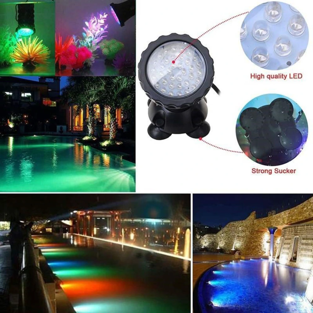 Waterproof 1 Light 36 LED Color Landscaping Spotlights Water Grass Light Multi-Color Submersible Pond Lights for Aquarium Fish Tank Pool (AU Plug)