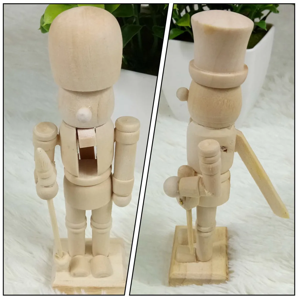 2pcs Nutcracker Figure Statues Puppet Soldier Figure Adornments Home Decorations (Random Style)