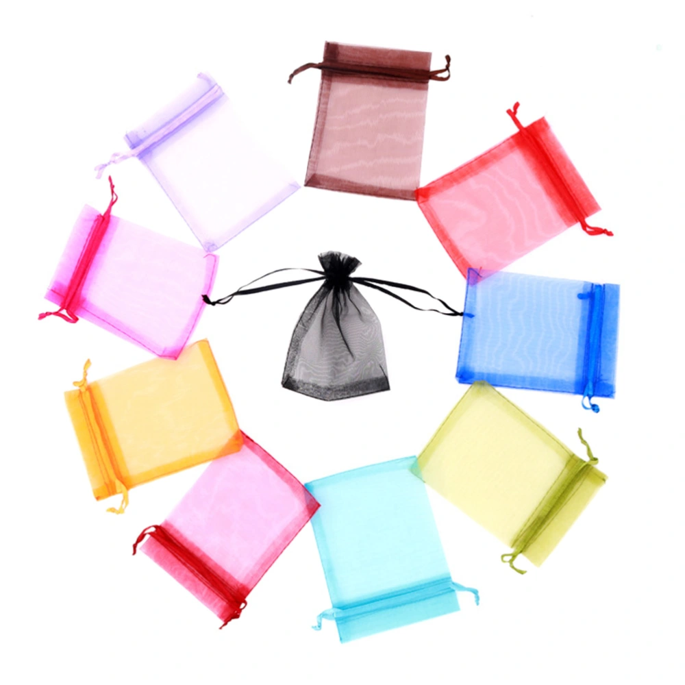 25pcs Gauze Drawstring Bags Makeup Goody Pouches Cosmetics Pouches(Random Color)