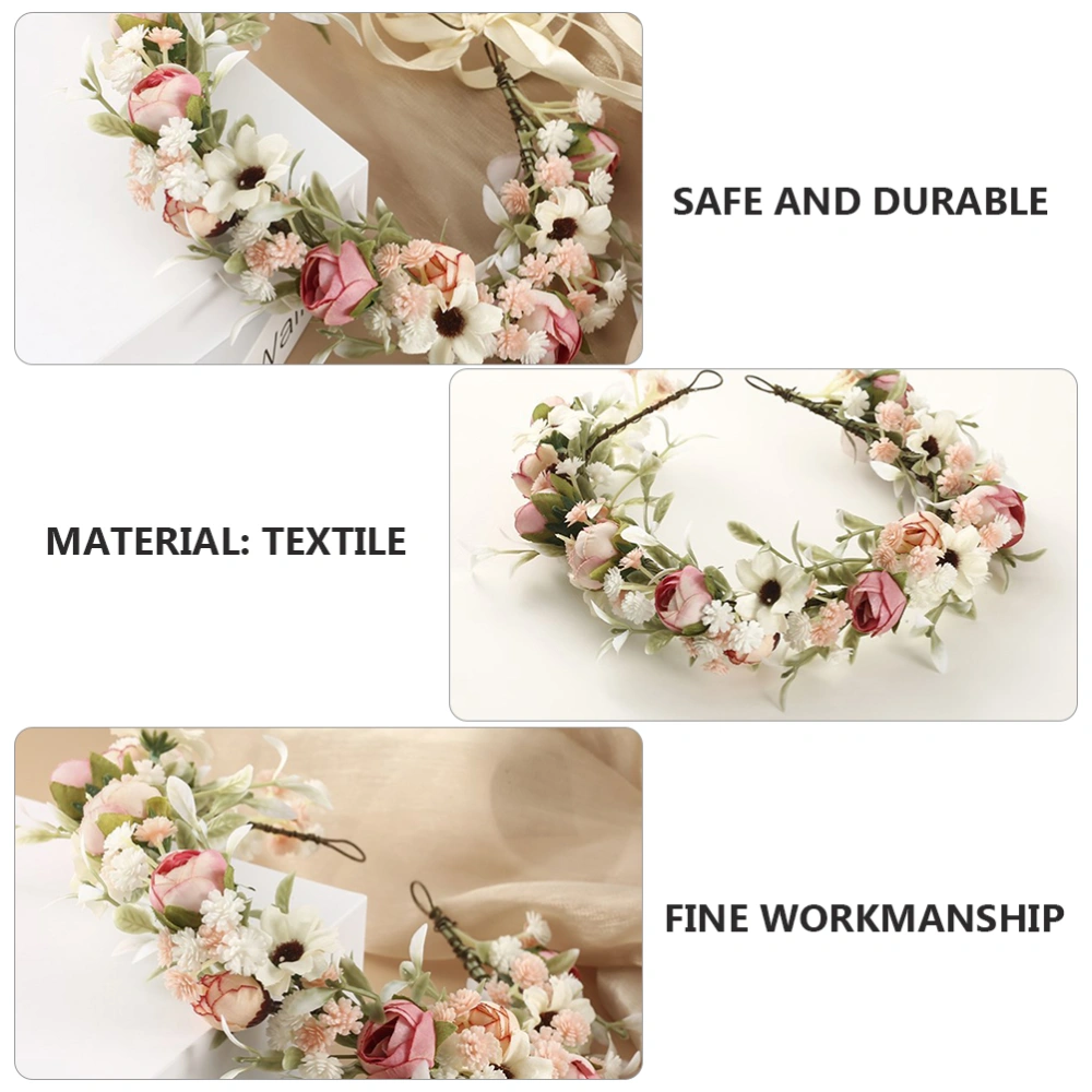 Delicate Floral Headdress Stretchy Hairband Fashion Women Bride Flowers Headband